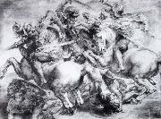 Leonardo  Da Vinci The Battle of Anghiari oil